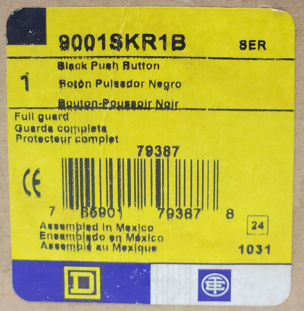 SQUARE D 9001SKR1B Flush Head BLACK Momentary Pushbutton Operator 30mm 9001 SKR1