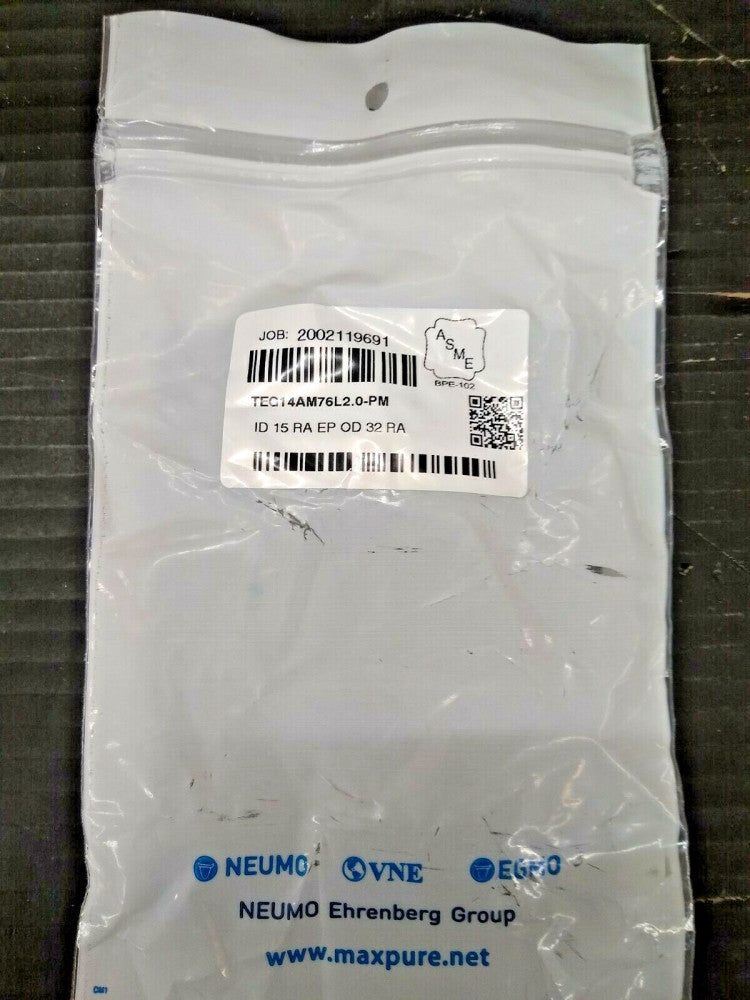 New, Maxpure, TEG14AM76L2.0-PM, BPE Series 2 Long Ferrule, T316L Stainless Steel