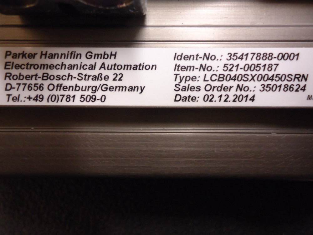 LCB040SX00450SRN Parker LCB040: Belt Driven, 450mm stroke right drive BRAND NEW!