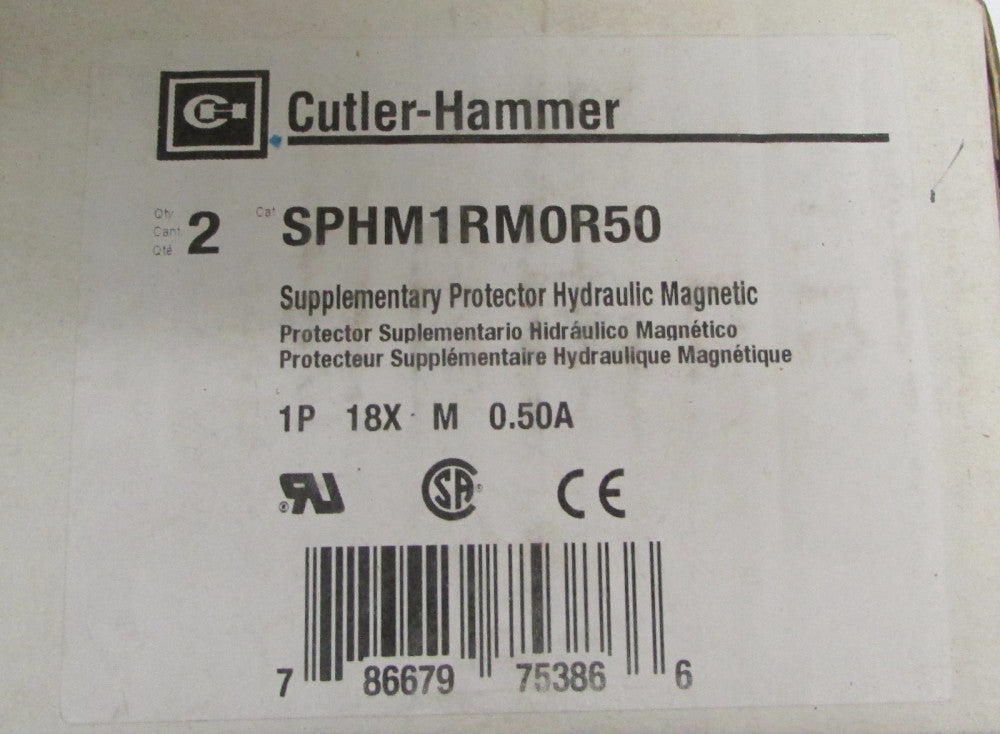 CUTLER HAMMER SPHM1RM0R50 1P 50 Amp Hydraulic Magnetic Supplementary Protector