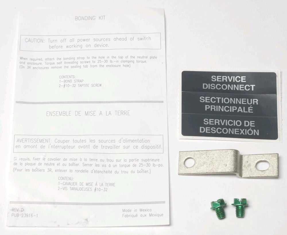 EATON CUTLER HAMMER DH030NK Safety Switch Bonding Ground Kit ONLY BOND Stap 30-6
