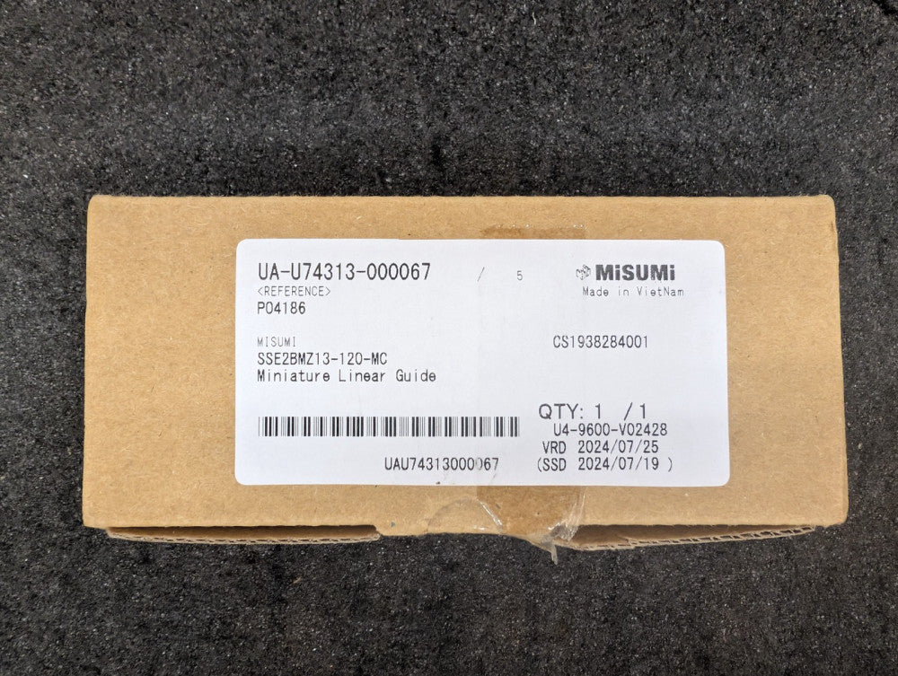 New, Misumi, SSE2BMZ13-120-MC, LINEAR GUIDE ASSEMBLY - MINIATURE, WIDE CARRIAGE