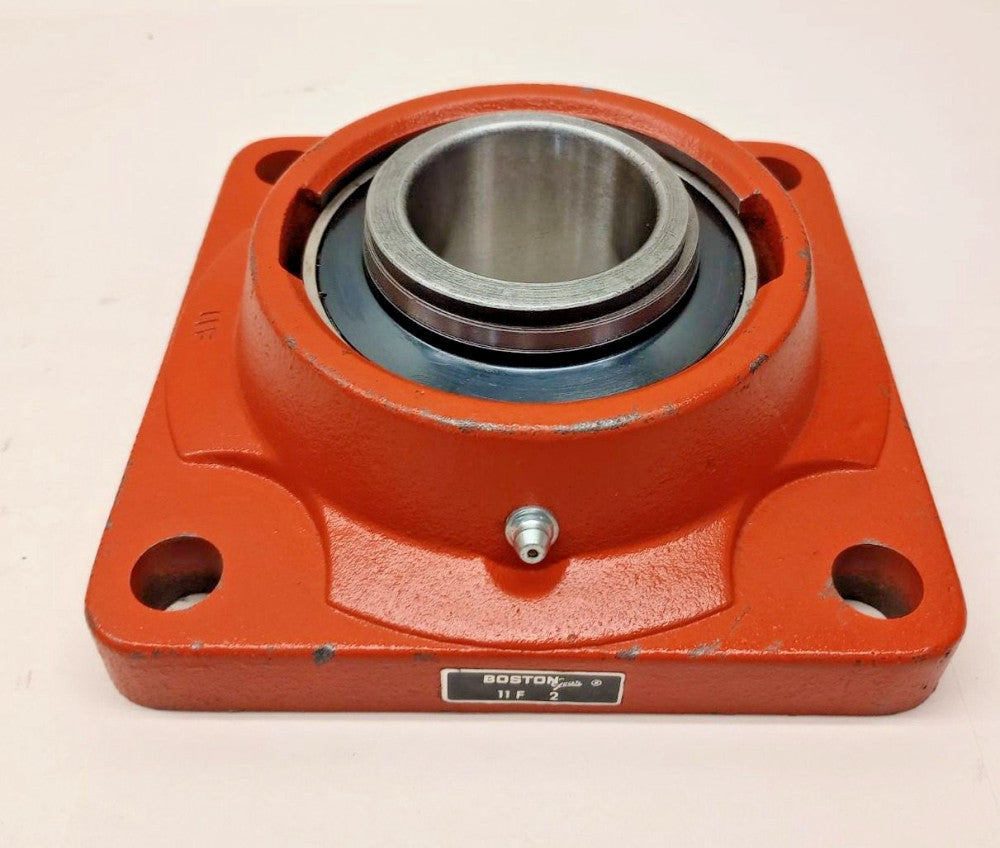 Boston Gear 11F-2 Flange Mount Ball Bearing 4-bolt 2.0 bore MISSING COLLAR