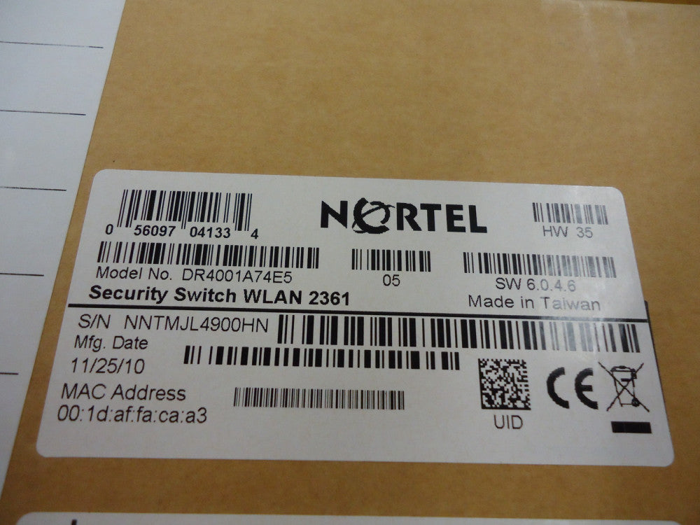 DR4001A74E5 NORTEL NETWORKS WLAN WSS 2361 EUED NO PWR CORD BRAND NEW!