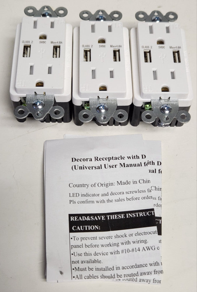 LOT OF 3 INTERTEK UTILITECH 500117C CLASS 2 5 VDC 4.8 AMP USB Tamper Proof