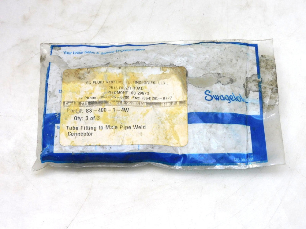 Swagelok SS-400-1-4W Stainless Tube Fitting Male Connector 1/4" Lot of 3