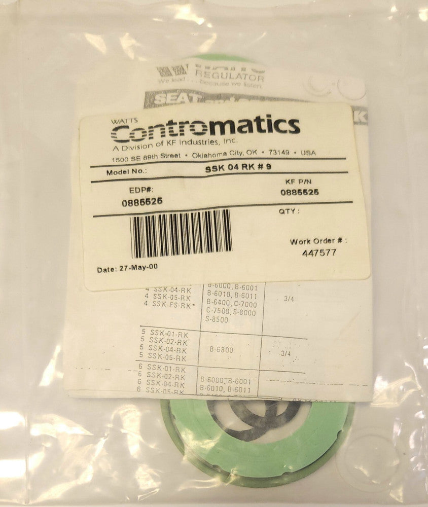 WATTS CONTROMATICS 0885525 SSK 04 RK #9 RK Series Ball Valve Seat and Seal Kit