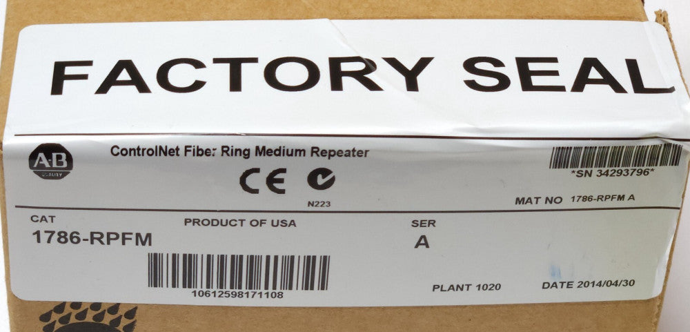SEALED ALLEN BRADLEY 1786 RPFM ControlNet Fiber Ring Medium Repeater