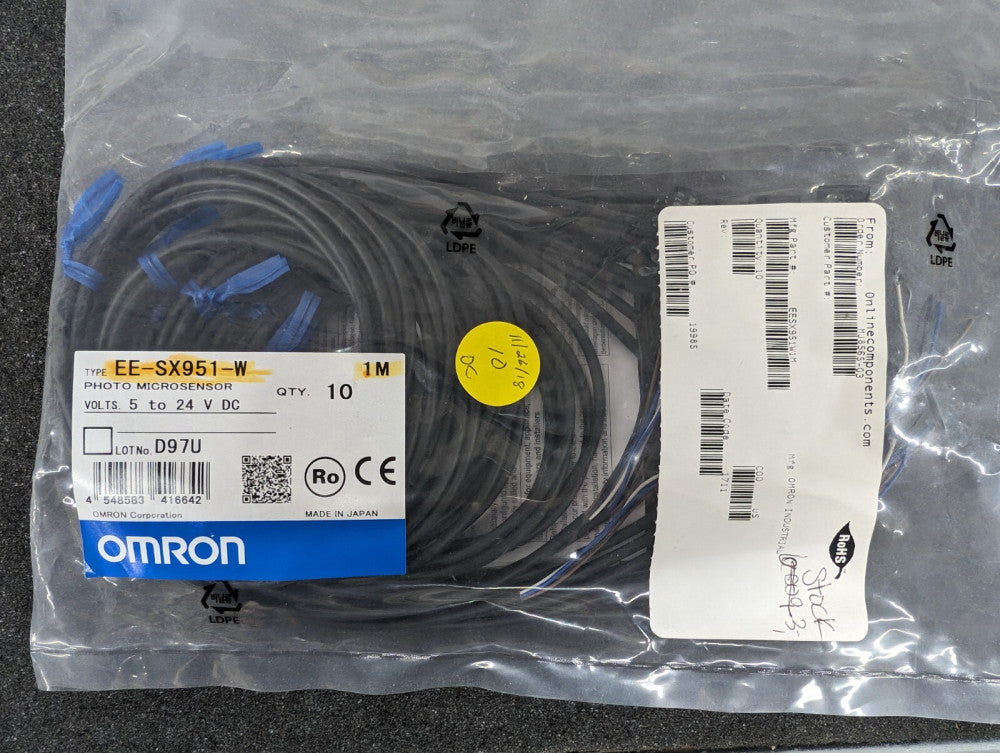 New, Omron, EE-SX951-W1M, PHOTO INTERRUPTER, 5MM, NPN, 24V