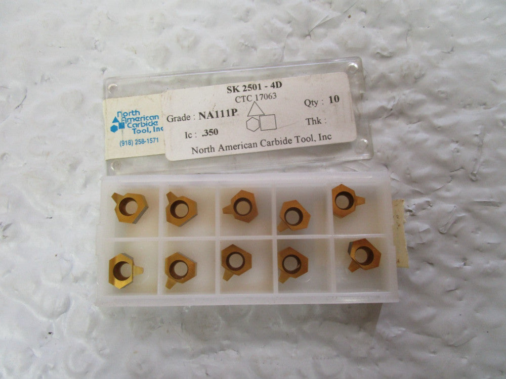 Lot Of 10 North American NA111P Carbide insert SK2501-4D