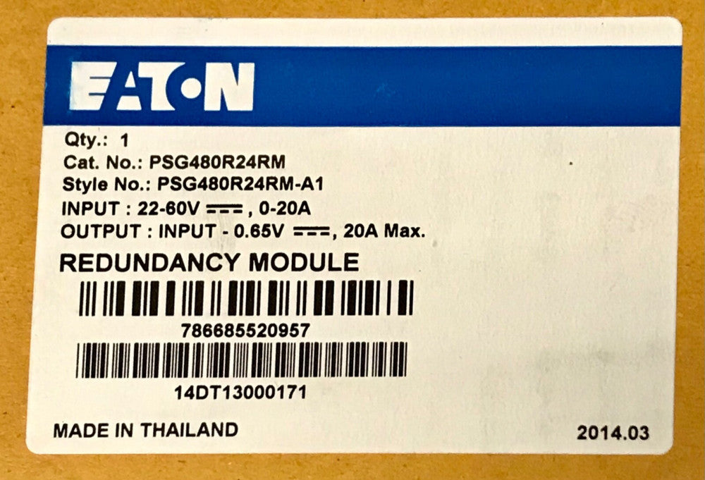 EATON CUTLER HAMMER PSG480R24RM Redundancy Module Power Supply Input 22-60 VDC