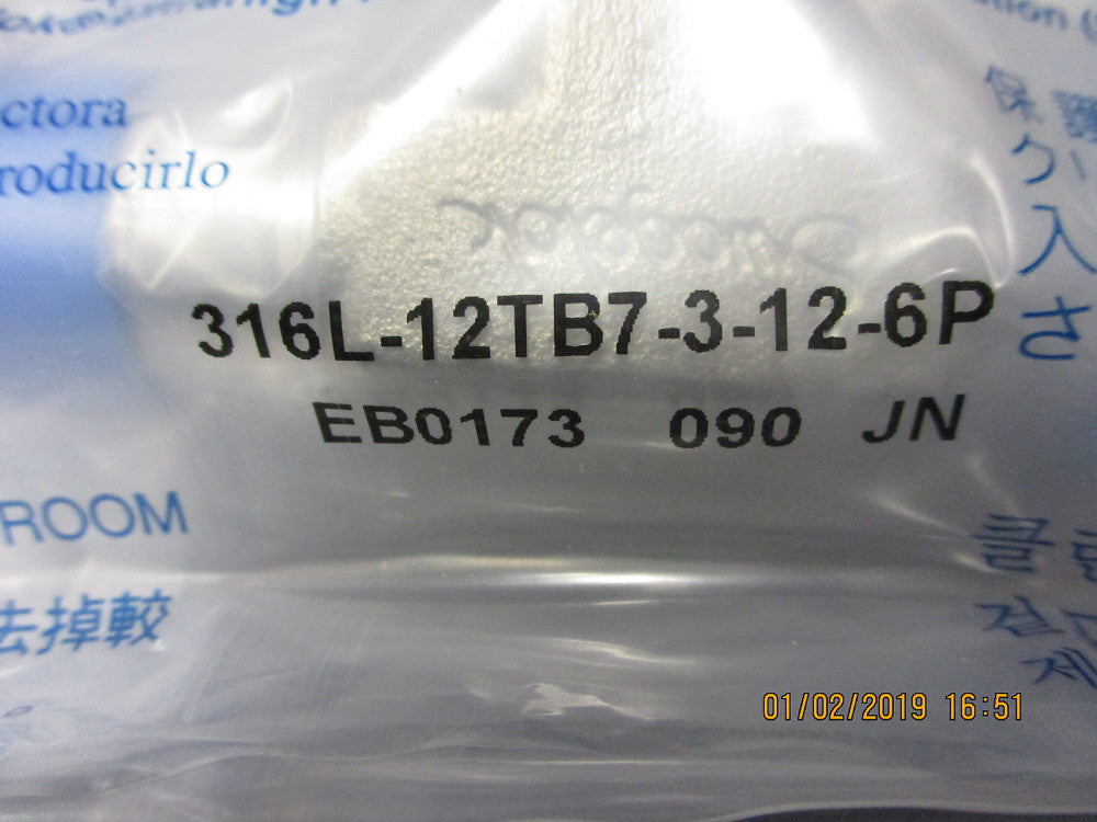 316L-12TB7-3-12-6P Swagelok Tee, 3/4" tube butt weld, 316L-12TB7-3 BRAND NEW!