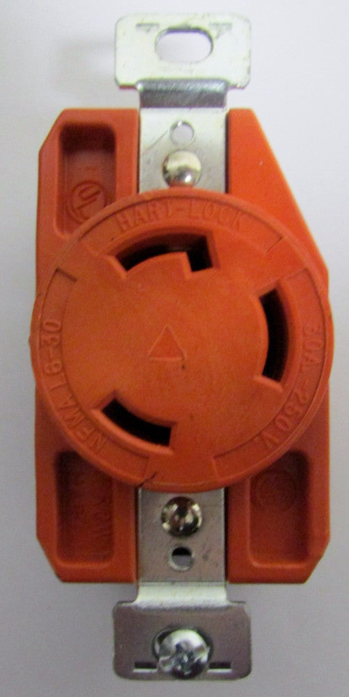 ARROW HART L6-30 250 V 30 Amp ORANGE Hart Lock Receptacle L6 30