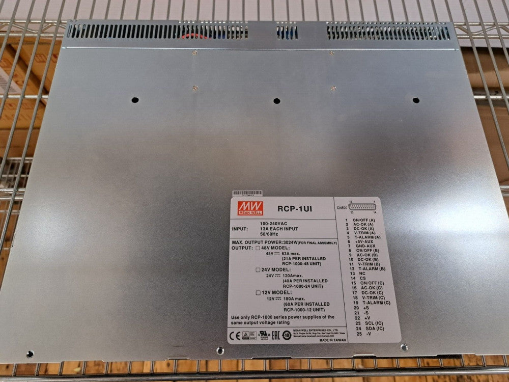 New, Meanwell, RCP-1UI, RACK SYST FOR RCP-1000 PWR SUPP