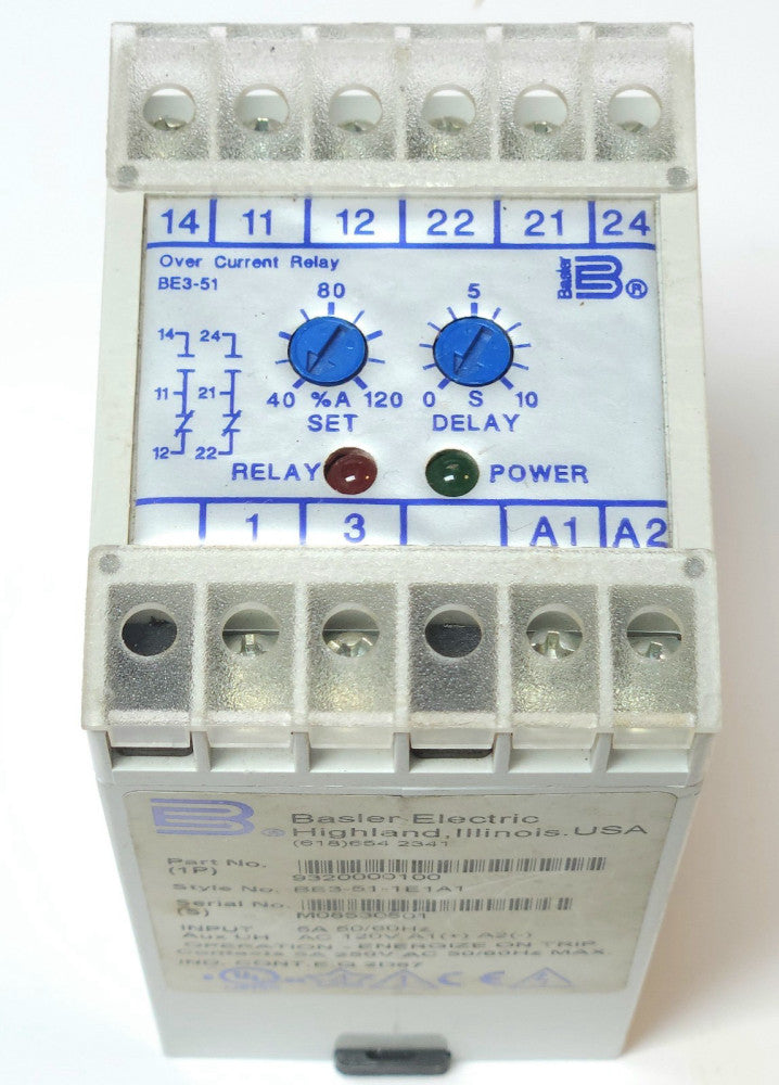 BE BASLER ELECTRIC BE3 51 1E1A1 Over Current Relay 9320000100 BE3-51