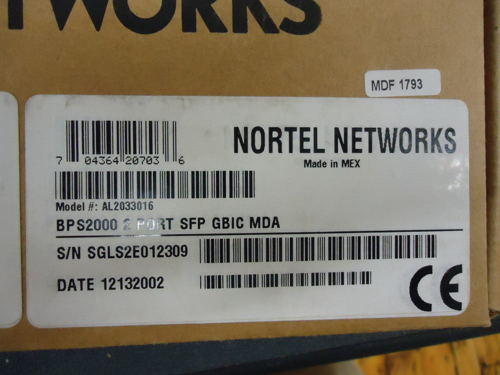 AL2033016 NORTEL NETWORKS BPS 2000 2-PORT SFP GBIC MDA BRAND NEW!