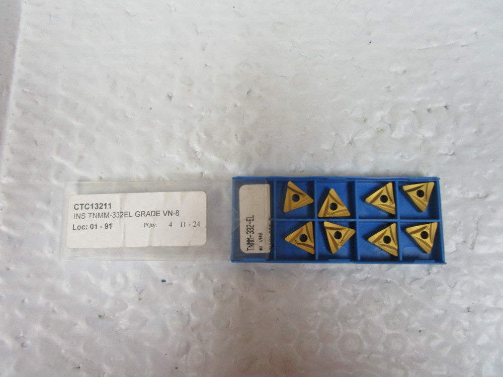 Lot Of 8 Valenite VN8 Carbide Inserts TNMM-332EL