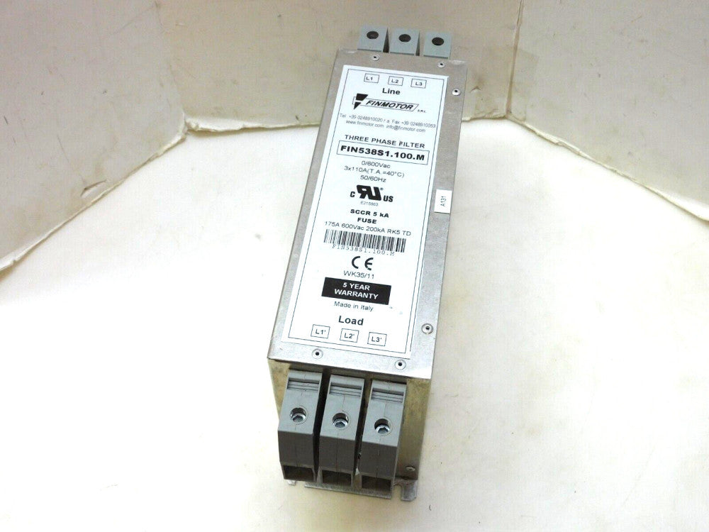 FINMOTOR FIN538S1.100.M THREE PHASE FILTER 3PH 600VAC