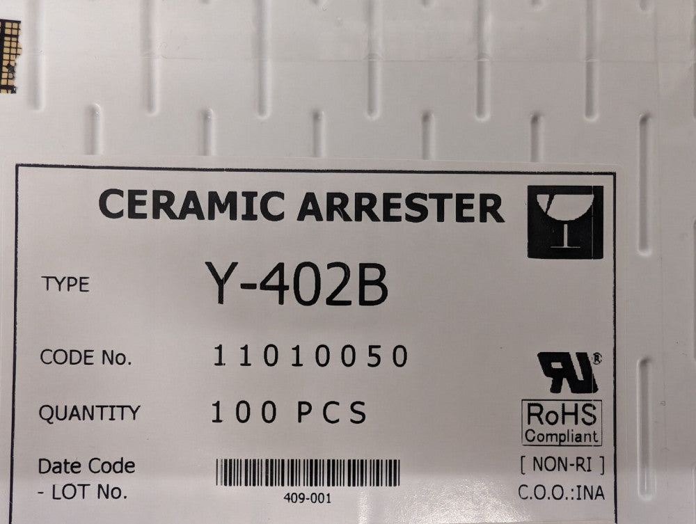 New, Sankosha, Y-402B, Two Electrode Gas Tube Surge Arresters 4000V - Lot of 96
