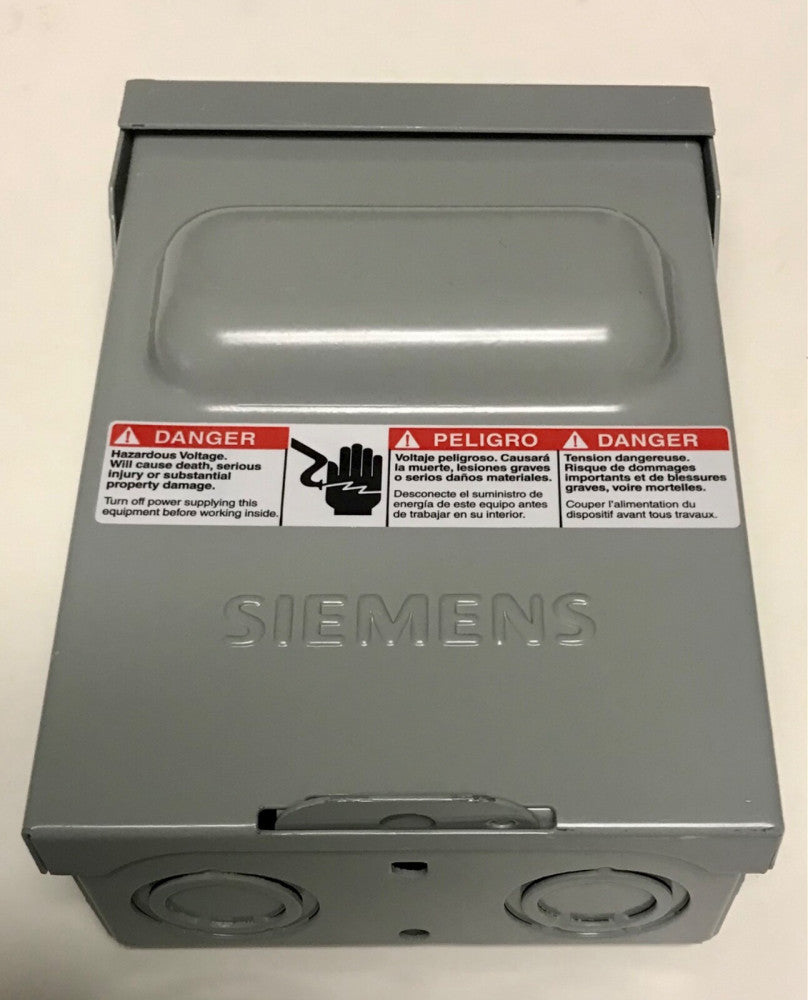SIEMENS WN2060 Nema 3R Outdoor 60 AMP 240 VAC Pull Out Disconnect Switch