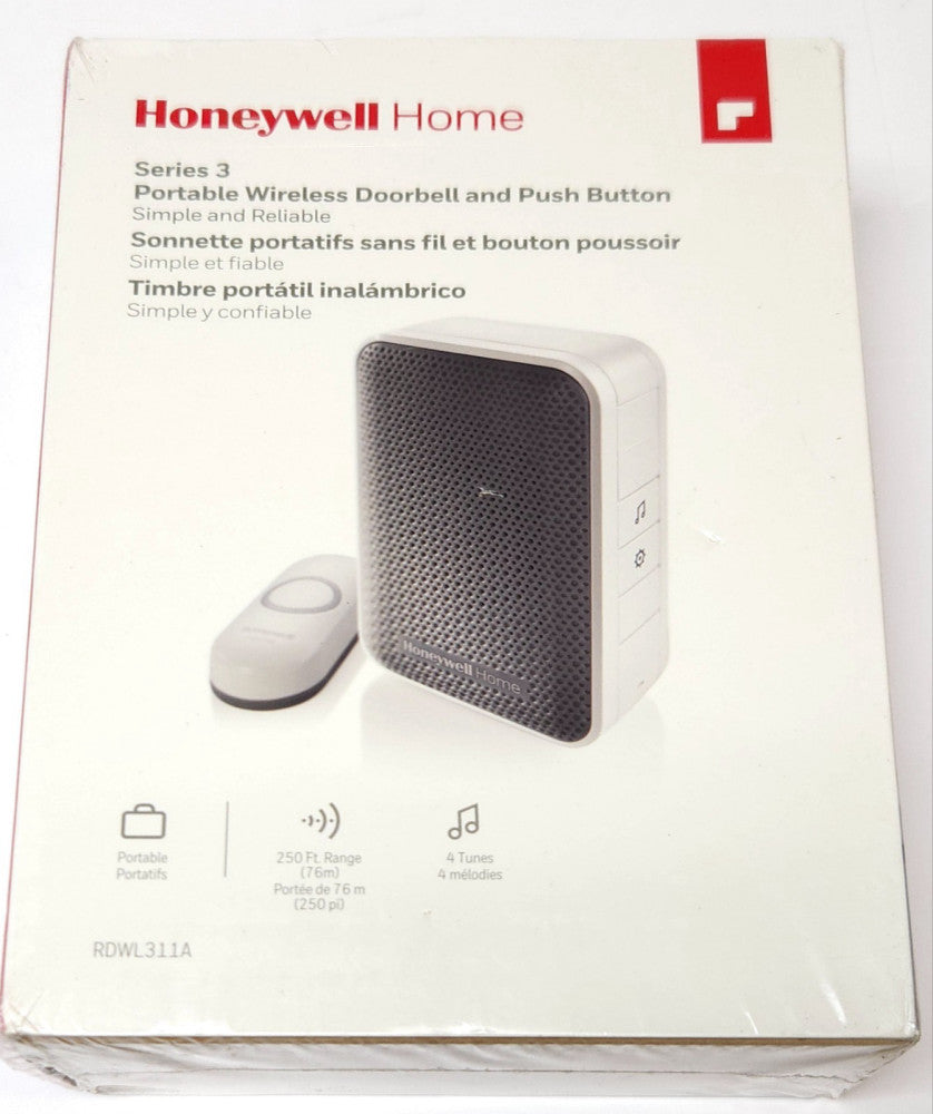 SEALED HONEYWELL HOME Series 3 Portable Wireless Doorbell and Pushbutton RDWL311