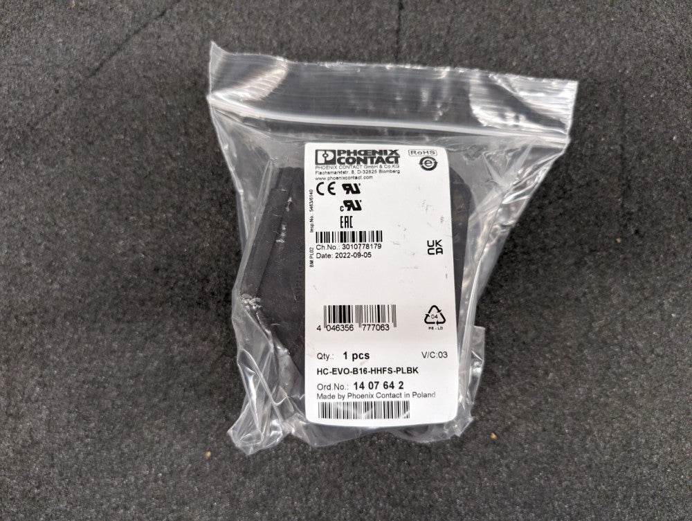 New, Phoenix Contact, 1407642, CONN HOOD SIDE OR TOP ENTRY SZB1