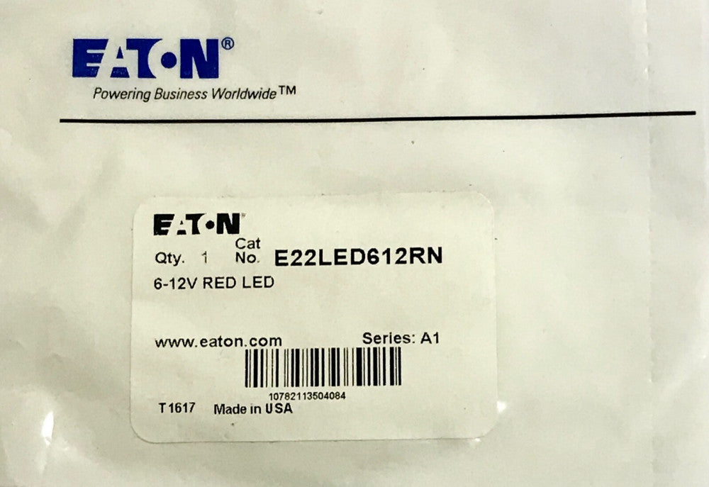 EATON CUTLER HAMMER E22LED612RN 6-12V RED LED E22 E34 10250T Pilot Light Lamp
