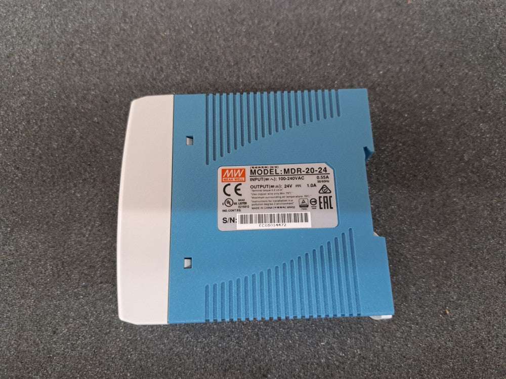 New, Meanwell, MDR-20-24, Industrial AC/DC Power Supply (24W) features 85~264 VA