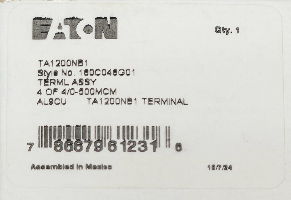 EATON CUTLER HAMMER TA1200NB1 Type NC ND HND 1200 AMP N Frame Breaker Lug