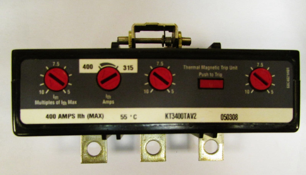 CUTLER HAMMER KT3400TAV2 K Frame KD KW Breaker 315-400 Amp Trip Unit 55°
