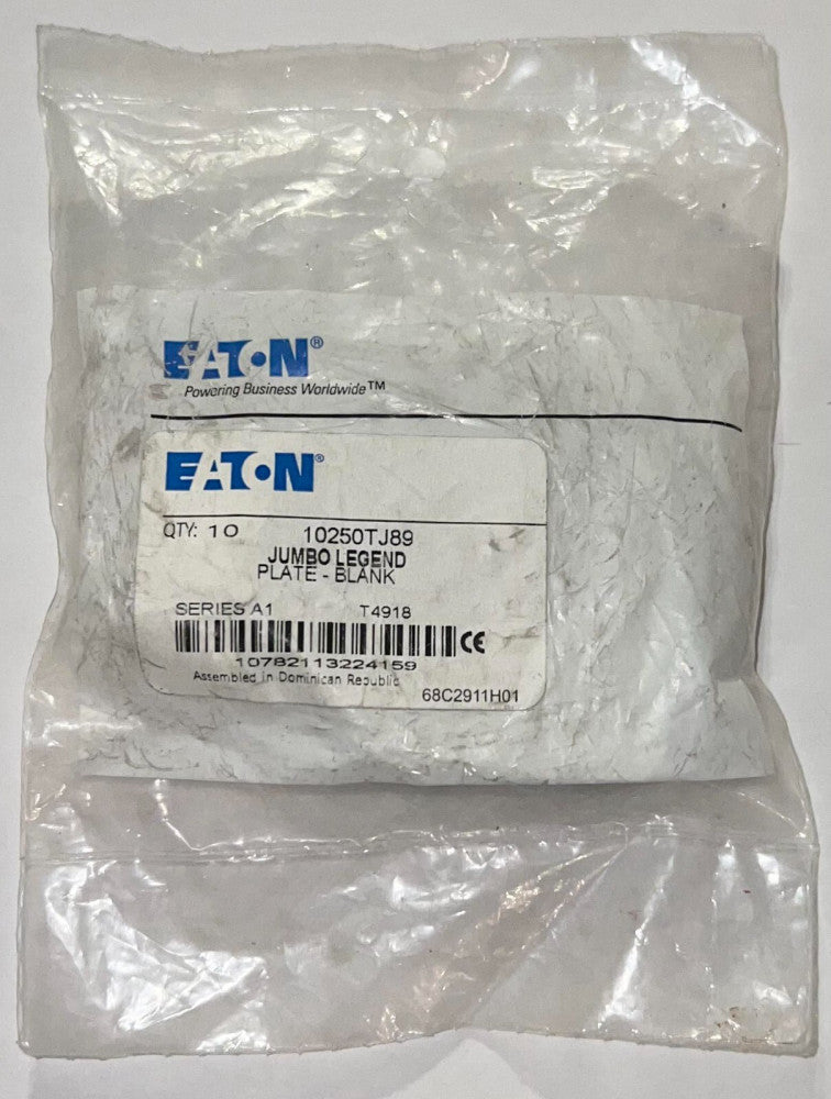 (LOT OF 10 PER) BAG EATON CUTLER HAMMER 10250TJ89 Jumbo Blank Legend Plate