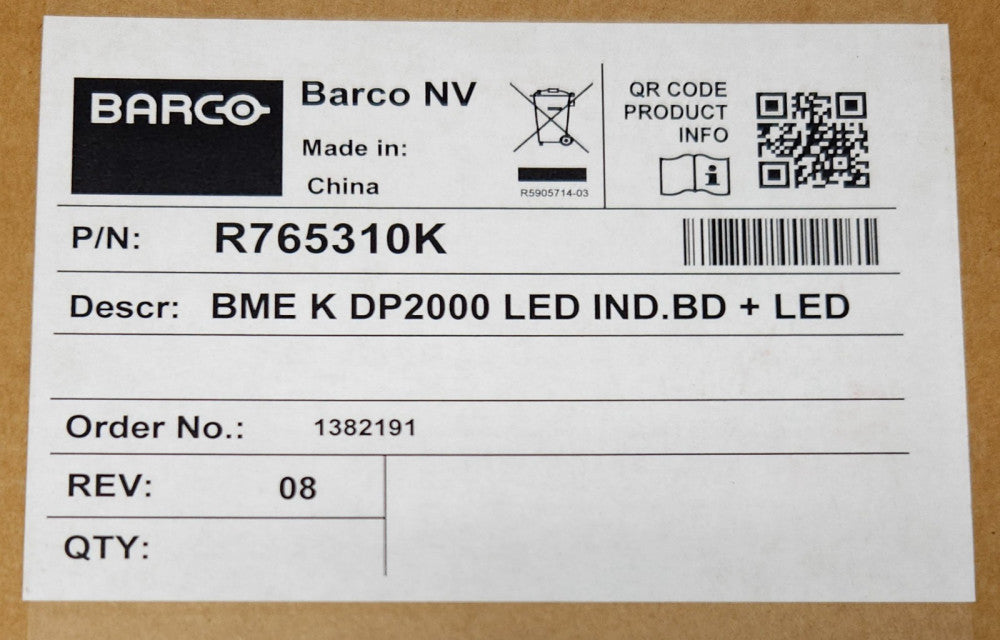 BARCO NV R765310K BME K DP2000 LED IND.BD+LED Replacement LED Tail Light R786007