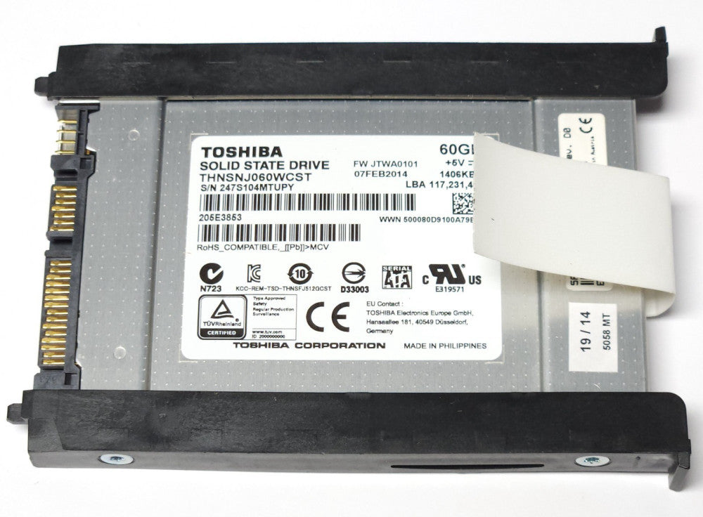 TOSHIBA THNSNJ060WCST SOLID STATE DRIVE 60GB 5AC901 CSSD 03