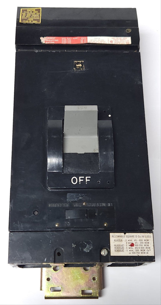 SQUARE D LH36350 3 Pole 350 AMP Type LA I LINE Circuit Breaker 600 VAC