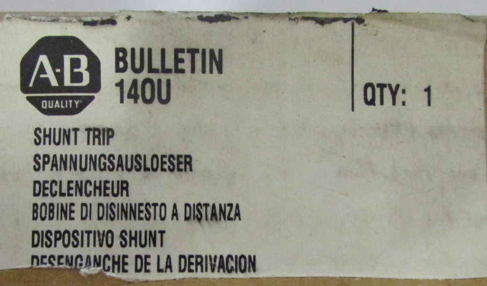ALLEN BRADLEY CUTLER HAMMER 140U K SND 110 240VAC K Frame Shunt Trip 1482D59GO6