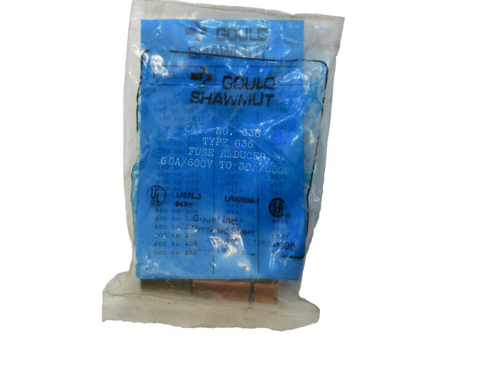 (NEW) GOULD SHAWMUT 636 60A/600V to 30A/600V Fuse Reducer