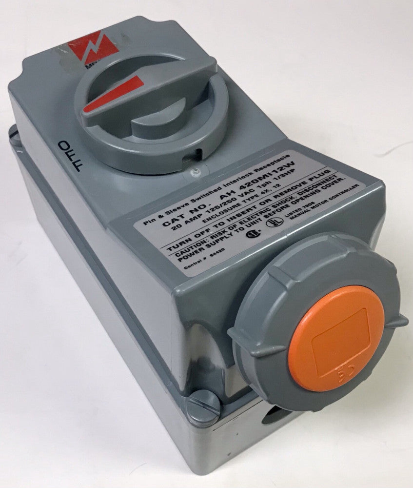 COOPER ARROW HART AH420MI12W 20 AMP 125/250 VAC MENNEKES 65420 Switched