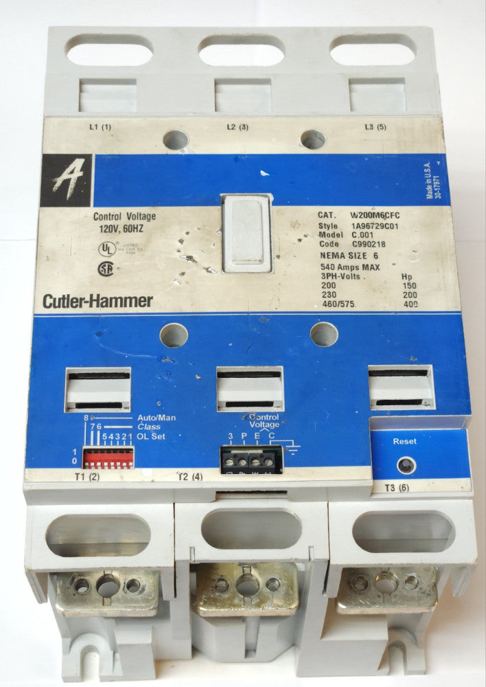 EATON CUTLER HAMMER W200M6CFC Size 6 W200 Advantage Starter