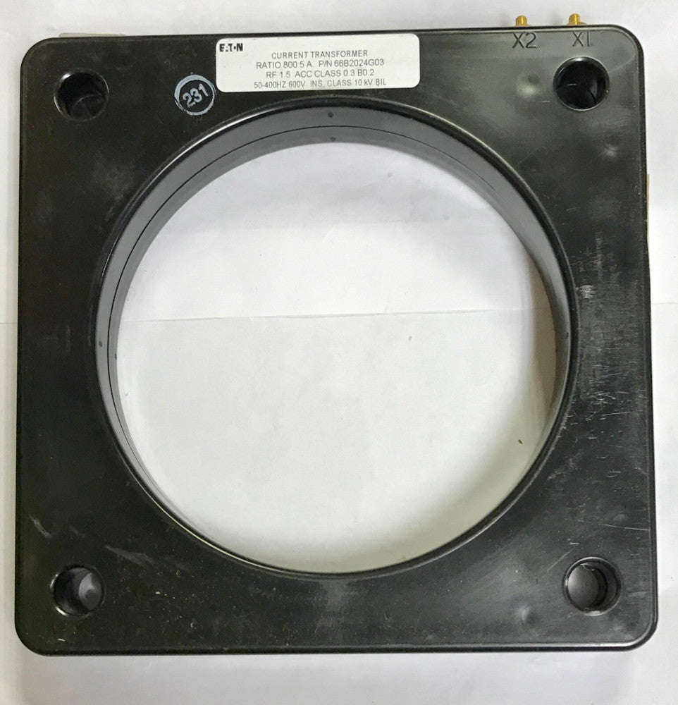 EATON CUTLER HAMMER 66B2024G03 Current Transformer Ratio 800:5 600 VAC CT