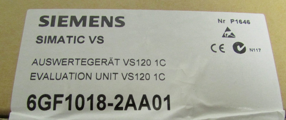 SIEMENS 6GF1018 2AA01 Simatic Vs Rating Unit