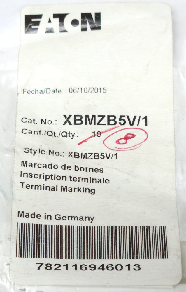 BAG OF 8 EATON MOELLER XBMZB5V 1 Cable Wire Terminal Marker 1-10 XBMZB5V/1