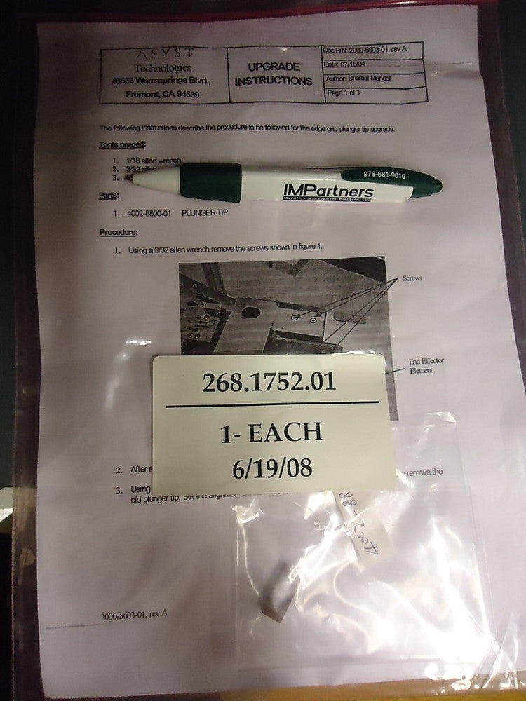 GSI 268.1752.01 Upgrade Kit Edge Grip Plunger Tip. Brand New!