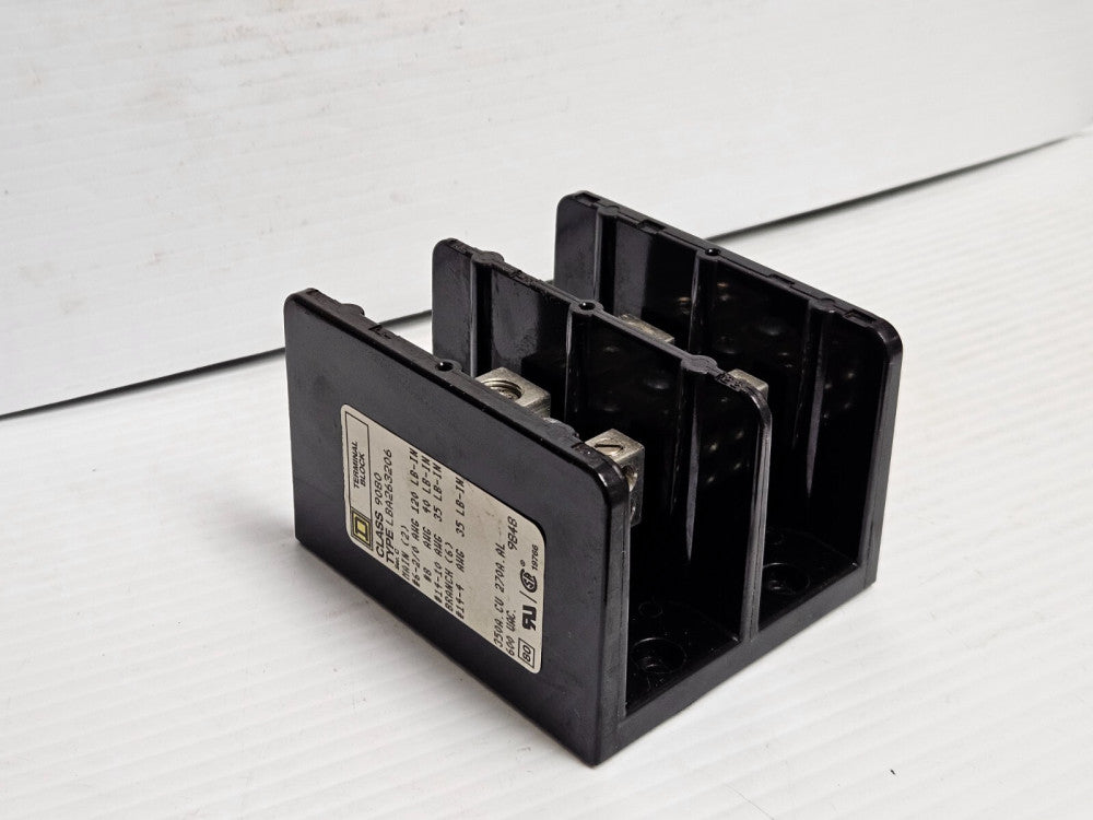 SQUARE D TERMINAL DISTRIBUTION BLOCK 9080 LBA263206 2P 2 POLE 350 A AMP 600V