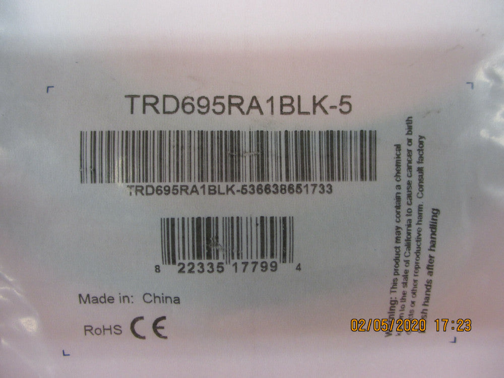 L-Com - TRD695RA1BLK-5 - CABLE, RJ45, DOWN EXIT, 5 FEET