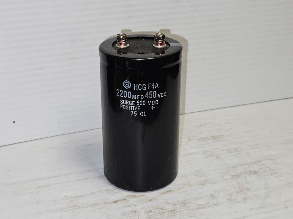 Hitachi Capacitor HCG F4A HCGF4A 2200MFD 450Vdc 500Vdc Surge - Used
