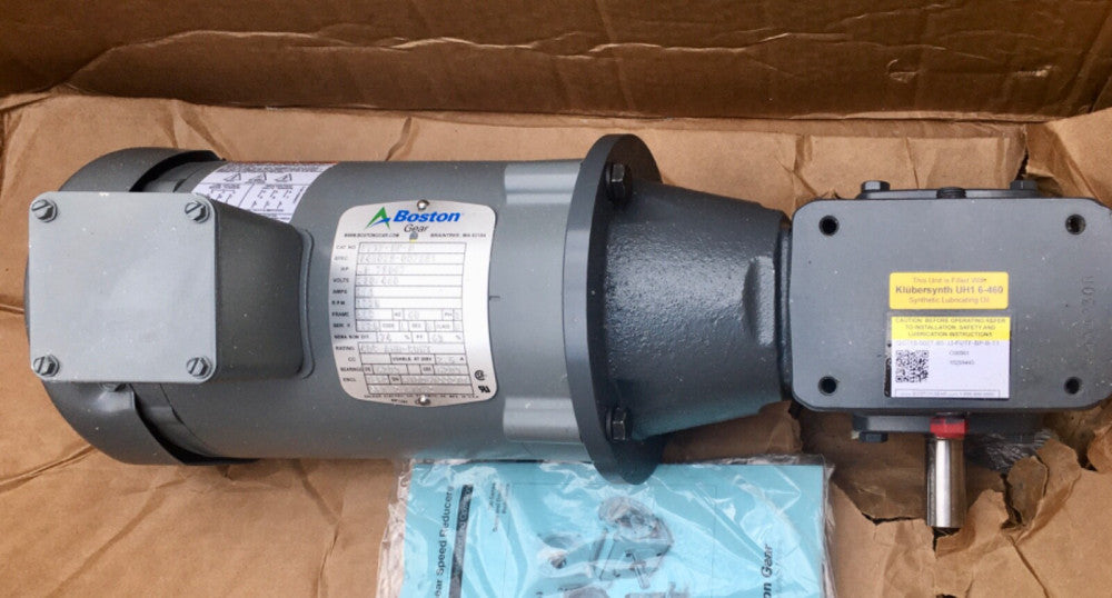 BOSTON GEAR QC718 BP B TI .5 HP 230 460V Worm Gear Speed Reducer 1725 RPM Frame