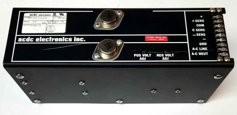 ACDC Electronics OEM12D2-7-1-2-B Power Supply OEM 12D2.7 1 2 B Input 115 VAC