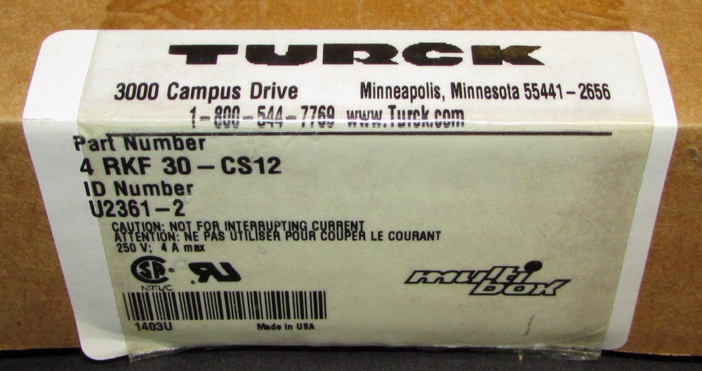 TURCK 4 RFK 30-CS12 Multi Box U2361-2 4 RFK 30 CS12