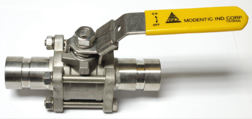 MD MODENTIC CF8M 1" Flanged Stainless Steel Ball Valve 1000WOG Locking Handle