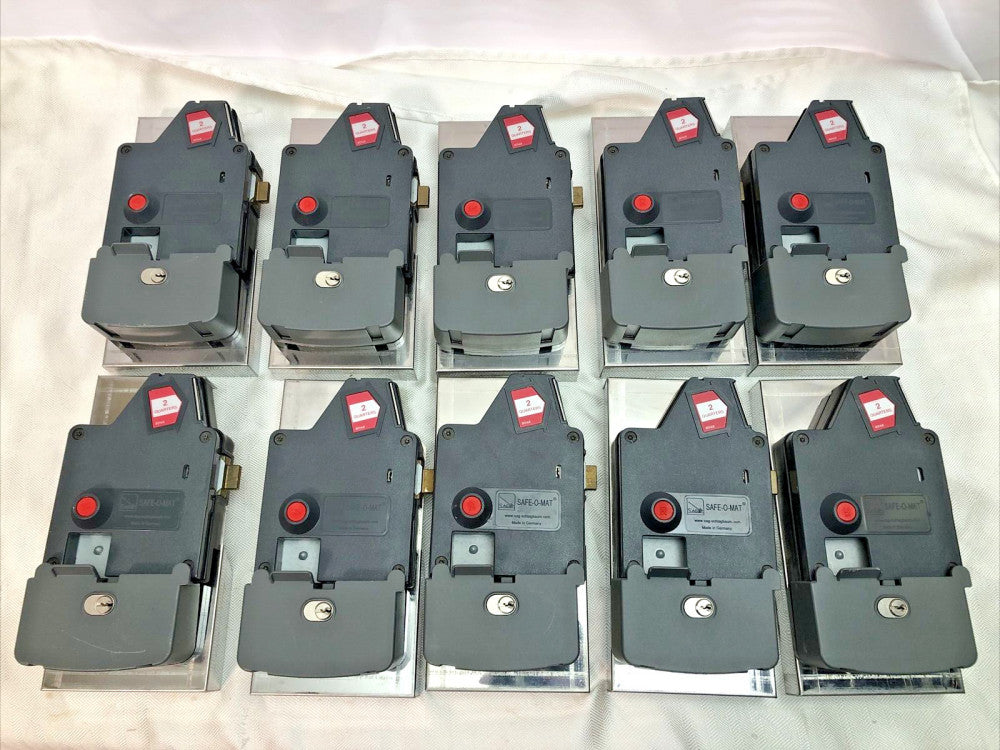 SET OF 10 SAFE-O-MAT COMMERCIAL INDUSTRIAL DEPOSIT QUARTER RETURN BOX 80168